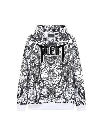 Men s Art Graphic Hooded Sweatshirt White - PHILIPP PLEIN - BALAAN 1