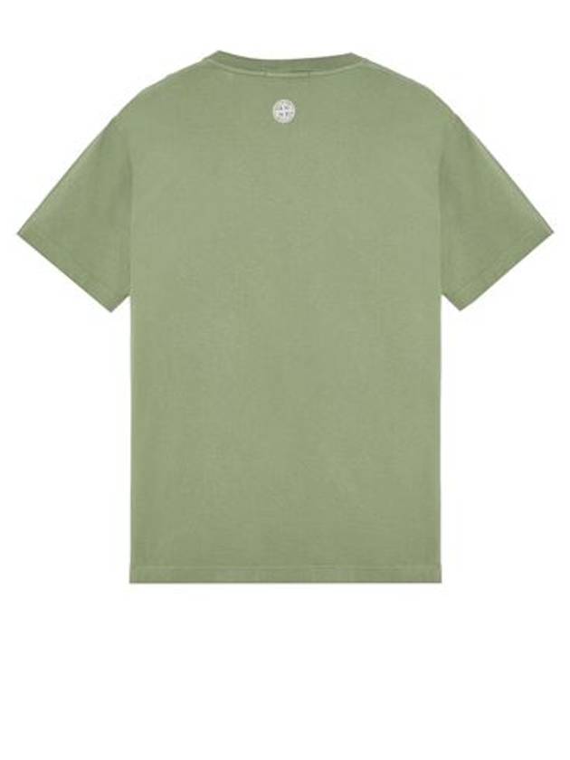 Lettering Logo Print Pocket Short Sleeve T-shirt Sage Green - STONE ISLAND - BALAAN 3