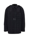 Checked Pattern Long Sleeve Shirt Grey - BALENCIAGA - BALAAN 2