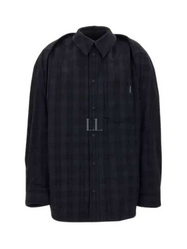 Checked Pattern Long Sleeve Shirt Grey - BALENCIAGA - BALAAN 2