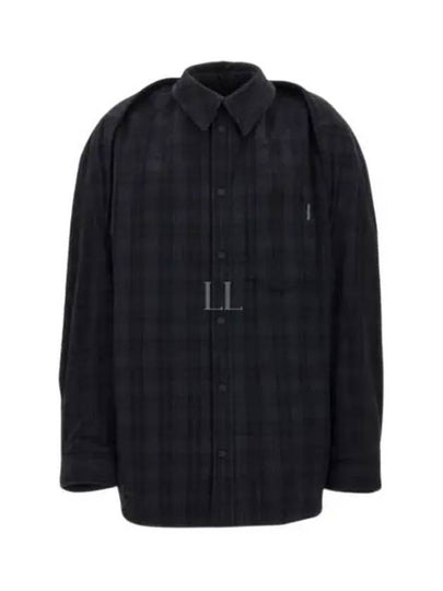 Checked Pattern Long Sleeve Shirt Grey - BALENCIAGA - BALAAN 2