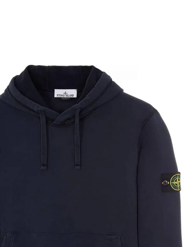 Wappen Patch Cotton Fleece Hoodie Navy - STONE ISLAND - BALAAN 8