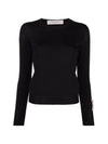 Round Neck Wool Knit Top Black - GOLDEN GOOSE - BALAAN 1