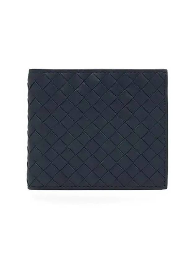 Intrecciato Calf Leather Half Wallet Navy - BOTTEGA VENETA - BALAAN 3