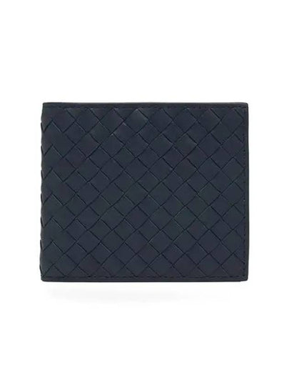 Intrecciato Calf Leather Half Wallet Navy - BOTTEGA VENETA - BALAAN 2