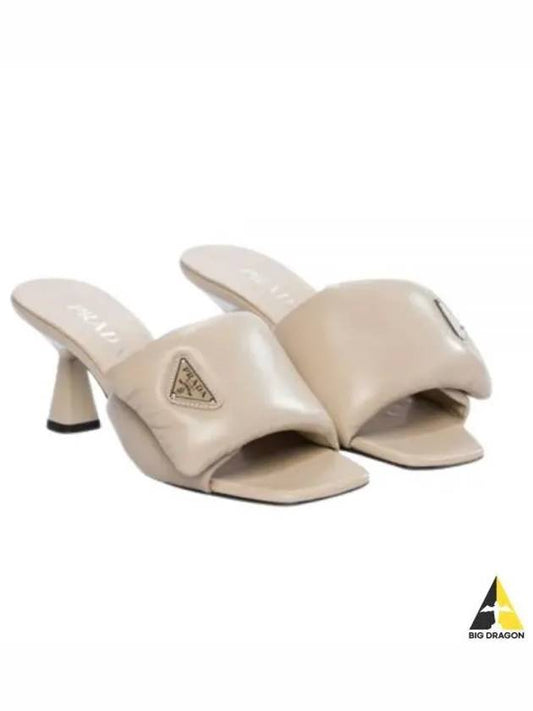 Soft Padded Nappa Sandal Heels Desert Beige - PRADA - BALAAN 2