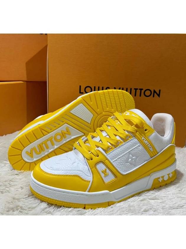 LV Monogram Trainer Low Top Sneakers Yellow - LOUIS VUITTON - BALAAN 4