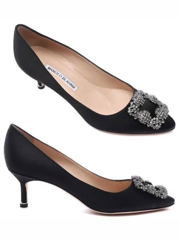 Hangisi Satin Jewel Buckle Pumps Black - MANOLO BLAHNIK - BALAAN 2