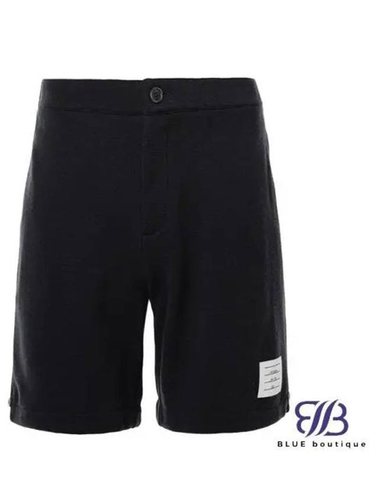 Logo Patch Midi Shorts Navy - THOM BROWNE - BALAAN 2