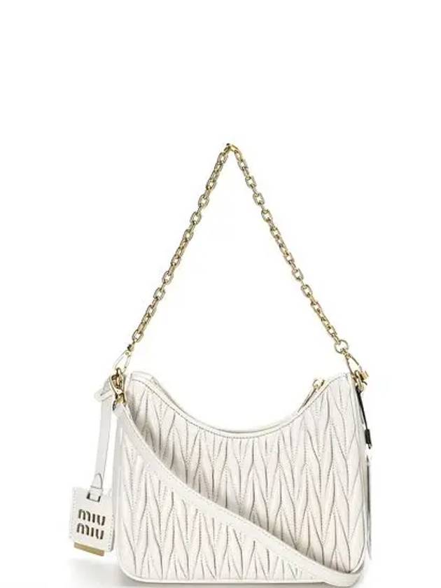 Wonder Matelasse Nappa Leather Shoulder Bag White - MIU MIU - BALAAN 4