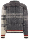 Tartan Check Jacquard Wool Mohair Knit Top Grey - THOM BROWNE - BALAAN 4