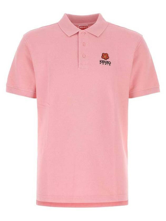 Balk Flower Crest Short Sleeve PK Shirt Pink - KENZO - BALAAN.
