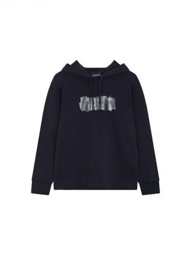 Women s Cotton Logo Hooded Sweatshirt Dark Navy 271477 - EMPORIO ARMANI - BALAAN 1