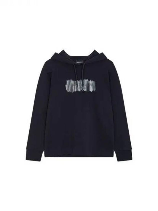 Women s Cotton Logo Hooded Sweatshirt Dark Navy 271477 - EMPORIO ARMANI - BALAAN 1