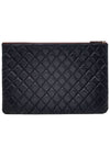 Women s A82552 Cavier Skin Classic COCO Silver Logo Large Clutch - CHANEL - BALAAN 3