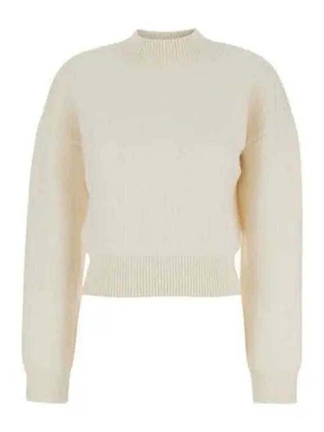 Intarsia Knit Logo Crew Neck Knit Top Ivory - JACQUEMUS - BALAAN 2