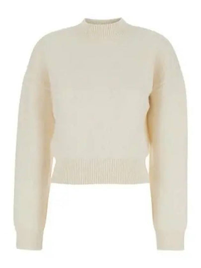 Intarsia Knit Logo Crew Neck Knit Top Ivory - JACQUEMUS - BALAAN 2