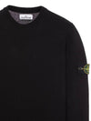 Raw Hand Cotton Crewneck Knit Top Black - STONE ISLAND - BALAAN 4