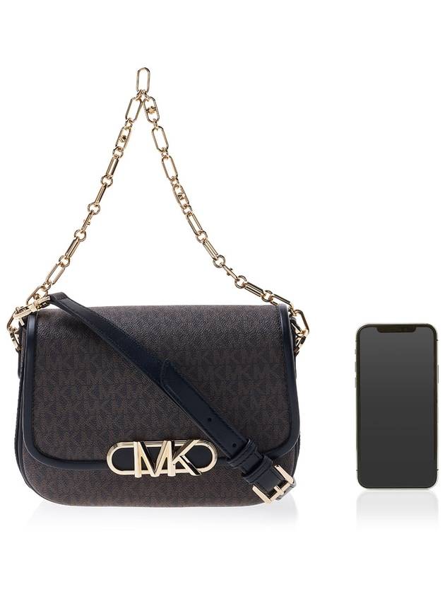 Parker Medium Logo Shoulder Bag Black Brown - MICHAEL KORS - BALAAN 7