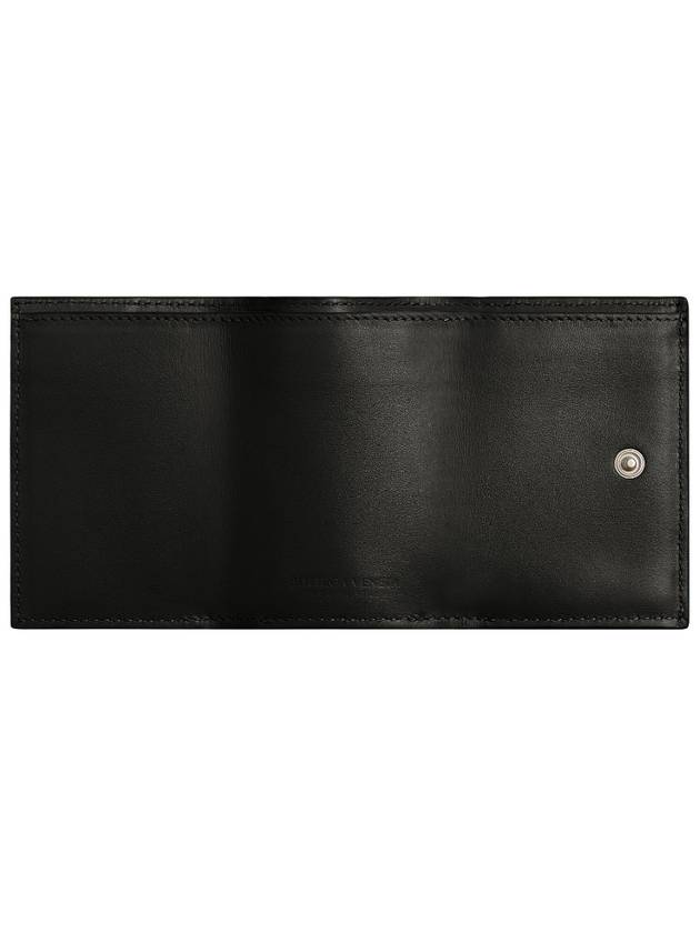 TINy Tri-Fold Zipper Half Wallet Black - BOTTEGA VENETA - BALAAN 4