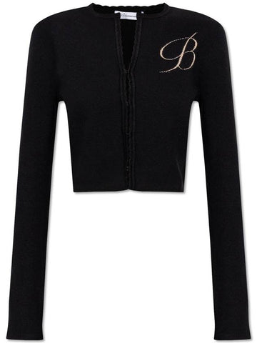 Blumarine Cardigan With Logo, Women's, Black - BLUMARINE - BALAAN 1