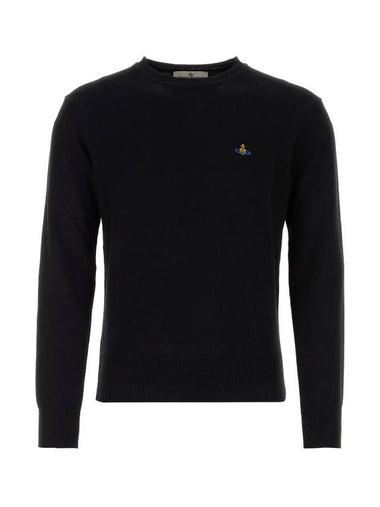 ORB Embroidered Crew Neck Knit Top Black - VIVIENNE WESTWOOD - BALAAN 1