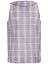 Women's Check Sleeveless Seersucker Sleeveless Shirt Top F7075 - GANNI - BALAAN 4