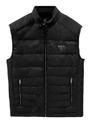 Triangle Logo Down Vest Black Men s Jacket SGH069 106O F0002 TJ - PRADA - BALAAN 1