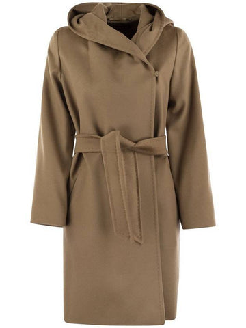 New Mang Hooded Wool Single Coat Camel - MAX MARA - BALAAN 1