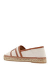 Kate Canvas Leather Espadrilles Shoes Beige - TOD'S - BALAAN 4