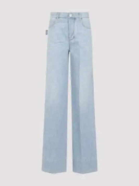 Wide Leg Denim Jeans Light Bleach - BOTTEGA VENETA - BALAAN 2