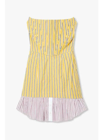 Women s Multi Stripe Cotton Dress Yellow - DSQUARED2 - BALAAN 1