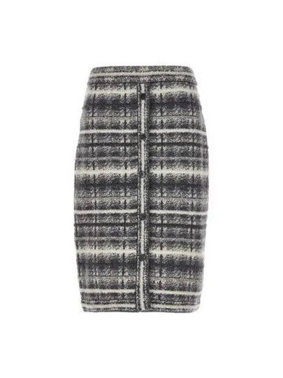 Tartan Check H Line Skirt Grey - THOM BROWNE - BALAAN 2