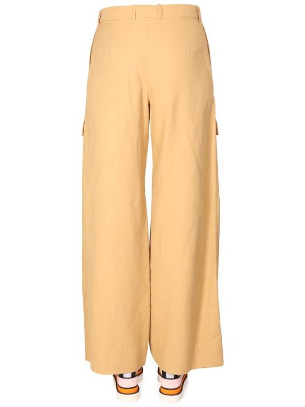 Women's Pocket Cargo Wide Pants Beige - STELLA MCCARTNEY - BALAAN 5