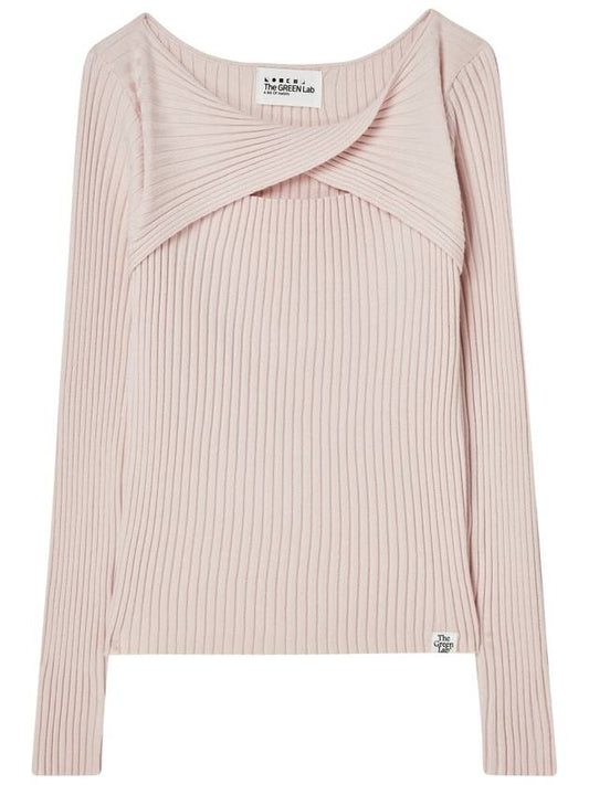 Twist slim ribbed knit Light pink - THE GREEN LAB - BALAAN 1