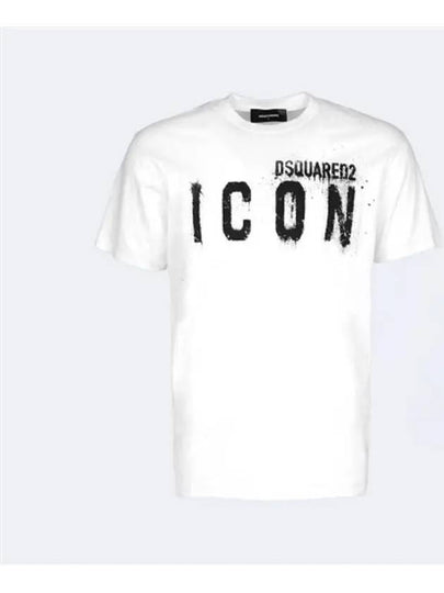 Women's Icon Spray Short Sleeve T-Shirt White - DSQUARED2 - BALAAN 2