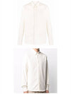 Men's Heart Logo Patch Oxford Long Sleeve Shirt White - AMI - BALAAN.