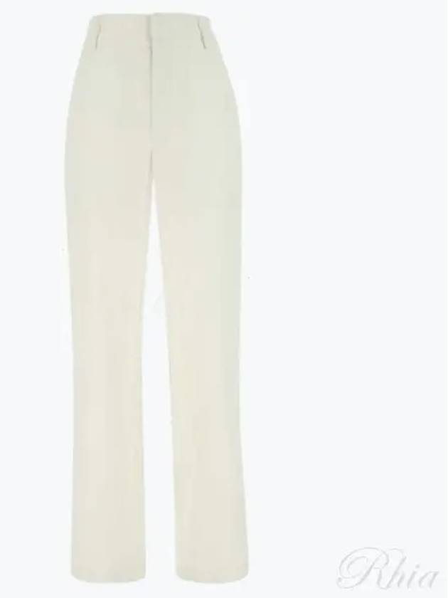 Compact Cotton Trousers Straight Pants White - BOTTEGA VENETA - BALAAN 2