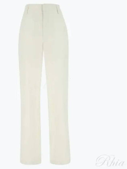 Compact Cotton Trousers Straight Pants White - BOTTEGA VENETA - BALAAN 2