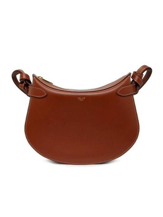 Shiny Calfkin Francais Noeuds Besace Shoulder Bag Brown - CELINE - BALAAN 1