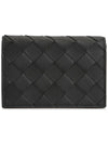 Intrecciato Folding Card Wallet Black - BOTTEGA VENETA - BALAAN 2