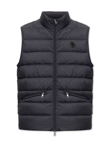 Theompan Logo Down Vest Midnight Navy - MONCLER - BALAAN 1