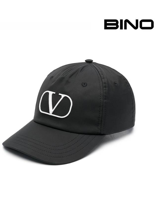 V Logo Signature Ball Cap Black - VALENTINO - BALAAN 2