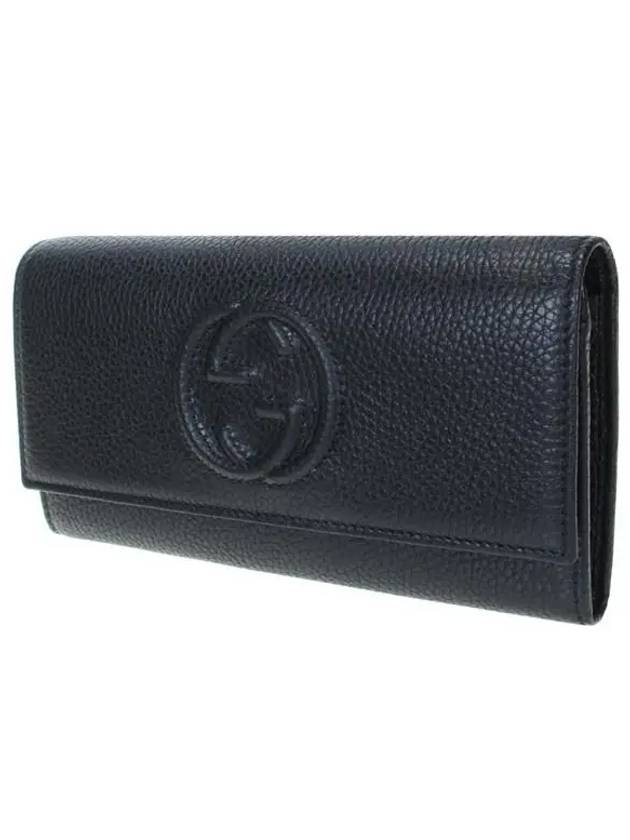 Interlocking GG Soho Leather Long Wallet Black - GUCCI - BALAAN 3