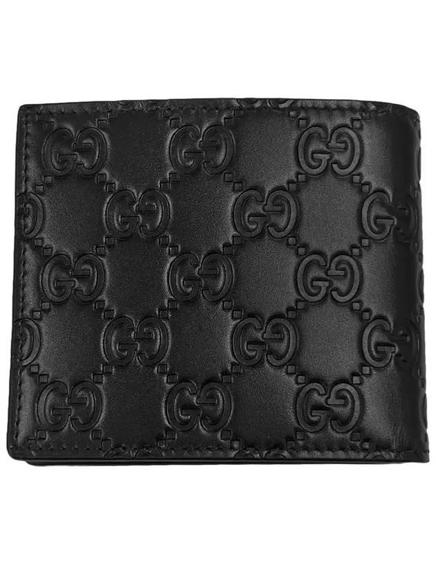 Signature GG Ssima Leather Half Wallet Black - GUCCI - BALAAN 9