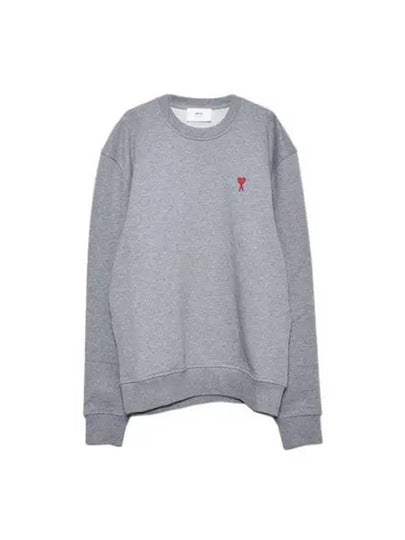 Small Heart Logo Sweatshirt Grey - AMI - BALAAN 2