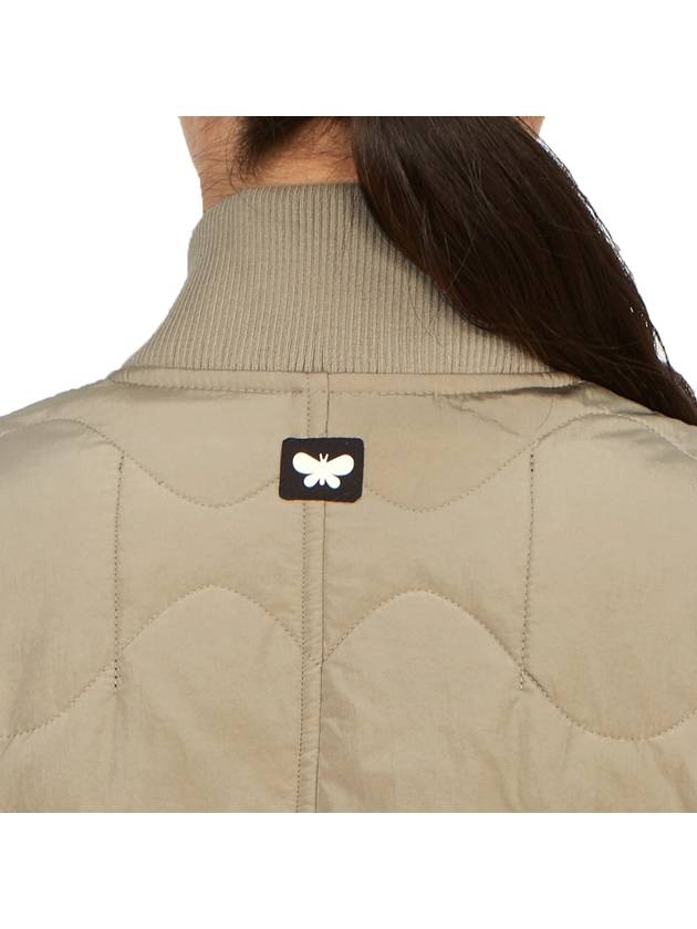 Norel Zipper Bomber Jacket Beige - MAX MARA - BALAAN 8