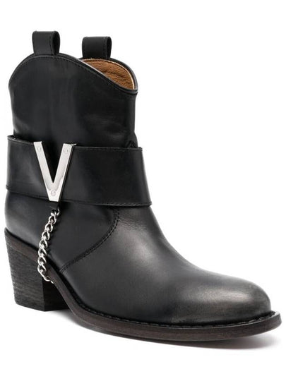 Texan Ankle Boots In Black Leather Woman - VIA ROMA 15 - BALAAN 2