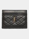 Gabi Quilted Lambskin Card Wallet Black - SAINT LAURENT - BALAAN 4