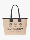 Label Print Medium London Cotton Tote Bag Beige - BURBERRY - BALAAN 2